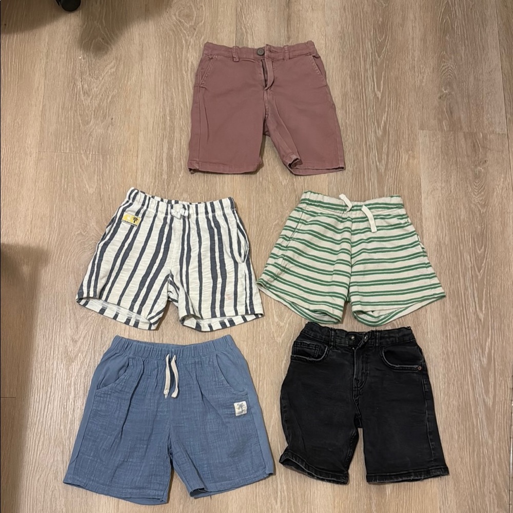 Kids Assorted Shorts Set - Black, Blue, Green, Pink, Striped